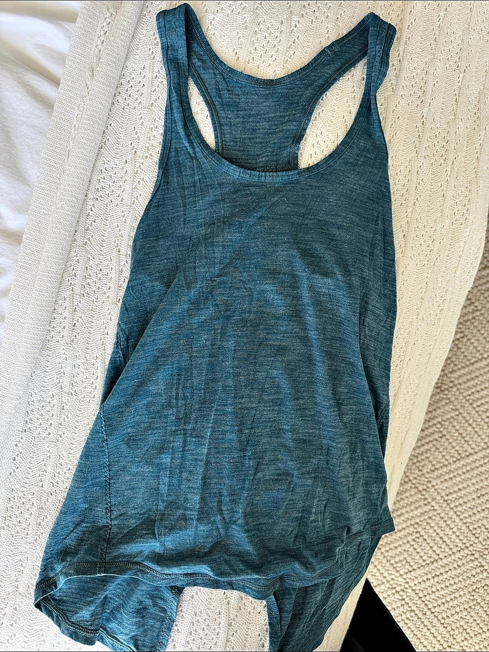 Lululemon Essential Tank Pleated Blue Racerback Tank Top